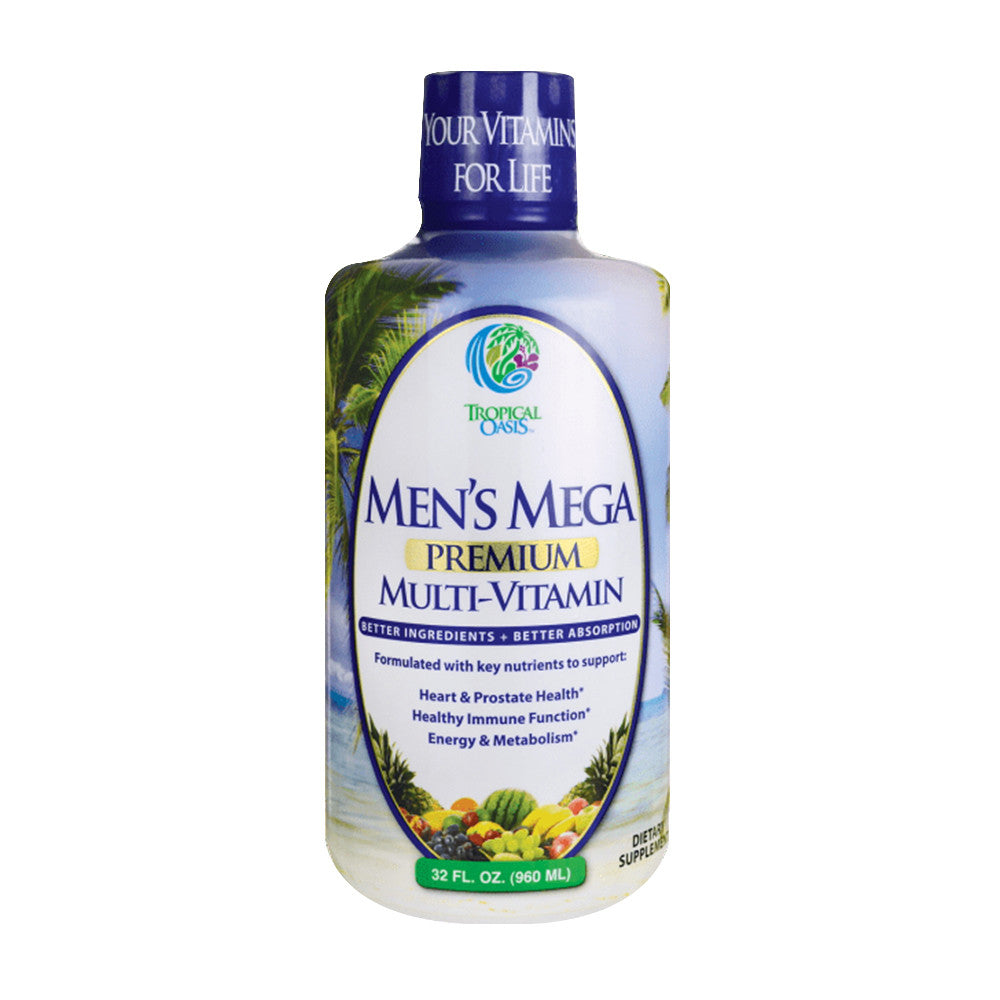 Tropical Oasis Mens Mega Premium Multi Vitamin Liquid, 32 Oz